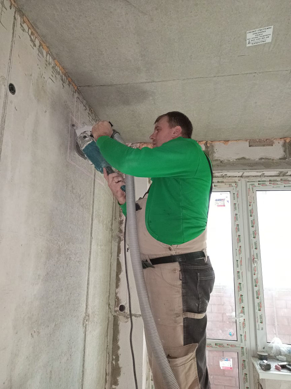 штробление стены